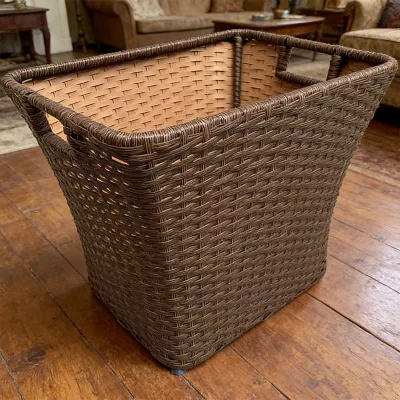 Wholesale Portable Premium Handmade Rattan Washing Basket Hotel Decor Woven Laundry Basket