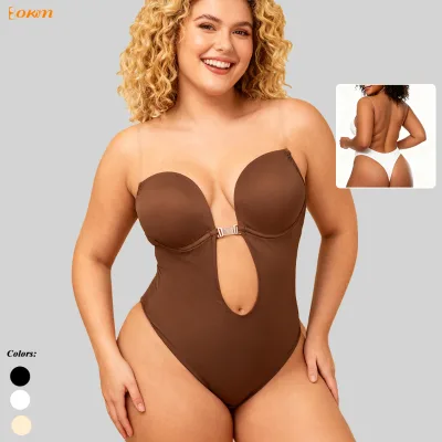 Backless Body Shaper for Women Tummy Control Slimming Invisible Strap Bodysuit Full-Body Sculpting Push-Up Shapewear