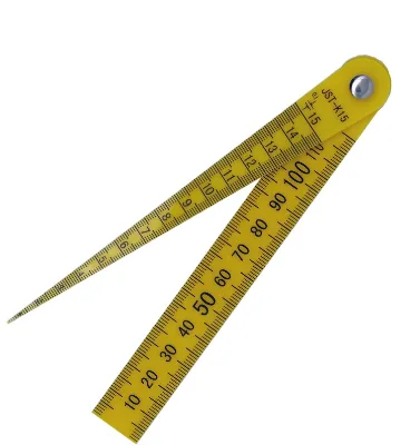 PVC Taper Weld Gauge 1-15mm Feeler Gauge Ruler 150mm with 0.01mm Accuracy 2mm Thickness Yellow Model JST-K15
