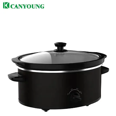 6.0Qt. Portable Slow Cooker Serves 8+ with Black Color