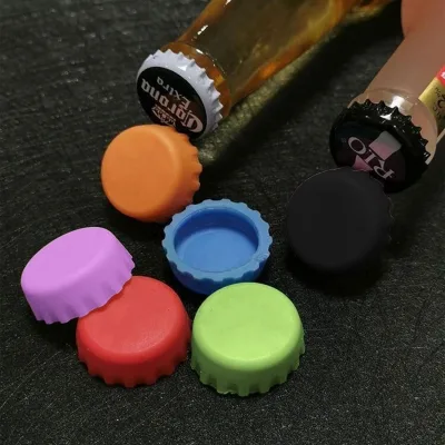 Silicone Rubber Bottle Caps Reusable Beer Savers Glass Soda Bottles Seal Cover Beer Cap for Bar Accessories to Keep Wine Fresh