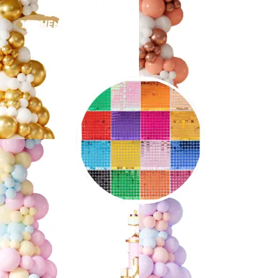 YACHEN Luxury Wedding Supplies Shiny Sequin Wall Panels PP+PE Material Shimmer Backdrops for Birthday Wedding Decoration