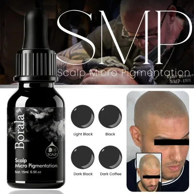 Premium Korean Formulation SMP Pigment 15ml 4 Colors - for Micro Pigmentation Hairline Restoration & Studio Use
