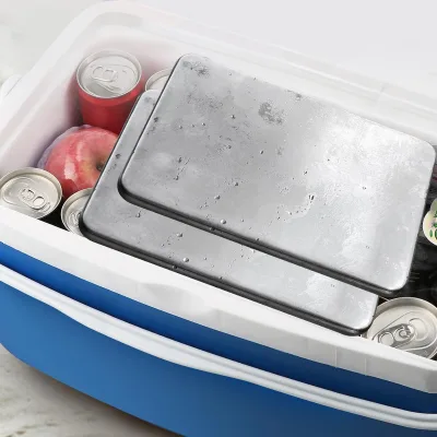 Customized Outdoor Portable Reusable Stainless Steel Ice Pack Freeze Food Keep Cold Cooler Ice Box for Camping