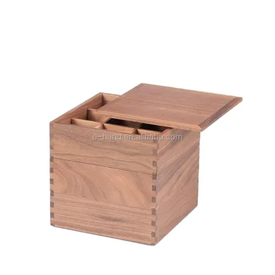 2026 Walnut three tiered 6-inch heavy box Natural Wood Traditional Japanese Wooden Bento Box
