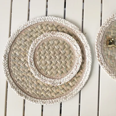 Wholesale Placemats Handmade Straw Woven Placemats Round Pads Place Mats Dining Table Placemat