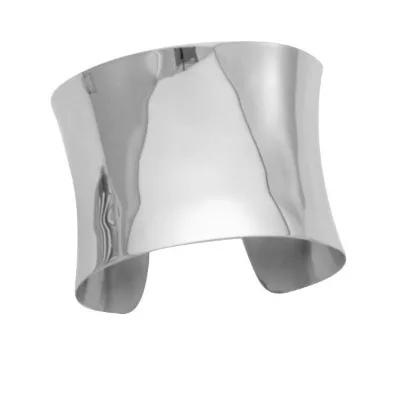 Raised Edges High Polished Blank Bangle Stainless Steel Fashion Indian Wide Big Silver Cuff Bangle Bracelet for Women Ladies