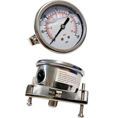 0-2000 PSl Liquid Filled Pressure Gauge 2.5inch StainlessSteel Face NPT Pressure Gauge