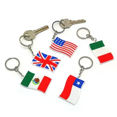 Wholesale Custom Schoolbag Pendants Flag Keychain Jewelry Home Car School 3d Pvc Keychain for Gift