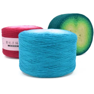 1Roll 32S Colorful Long Staple Cotton Yarn Gradient Cake Cotton Thread Rainbow Hand Sewing Thread for Handmade DIY Crafts