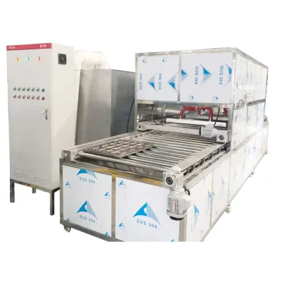 Food Factory Bakery Trays Cleaning Machine Roller Conveyor High Pressure Fan Blowing Powder and Collecting Dust Washing Machine