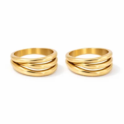Custom Jewelry Stainless Steel Waterproof Hypoallergenic Ring for Women Men, Modern Minimalist Design, Durable No Tarnish