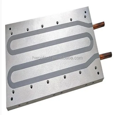 Customized 500mm Aluminum Water Cooling Plate 6063 Heat Exchange with Copper Liquid Contact for Semiconductors