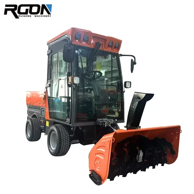 Professional Double Engine Three-in-One Snowblower Municipal Roads Snowplow & Rotary Snowplow Snow Thrower & Sweeper in One Unit