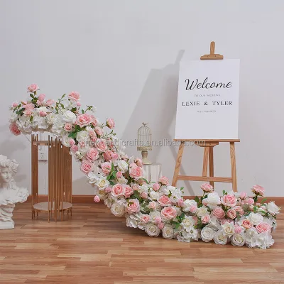Realistic Handmade Flower Garland for Mall Window Exhibition Decoration Long Row Blooms Western Wedding Graduation Christmas
