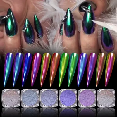 2024 Newest Trend 12 Color Nail Chrome Powder Eye Shadow Magnet Candy Glitter Powder for Nails