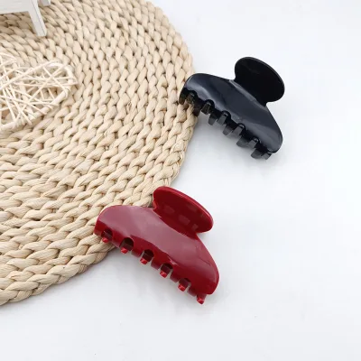 7.5cm*4.5cm Ignot Acetate Adjustable Hair Claw Clip for Women Casual Daily Decorative Use Solid Color Fashion Style
