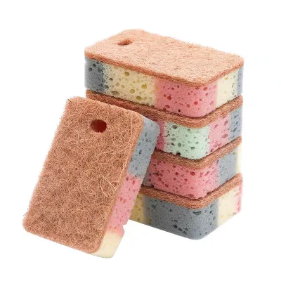 Best-selling Dishwashing Sponge Wood Pulp Double-sided High Water Absorption Dish Cleaning Cloth Lazy Person's Towel