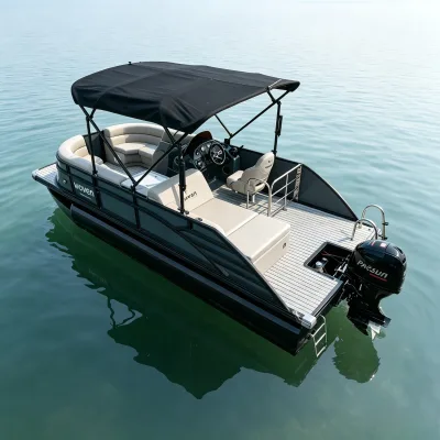 Family Friendly 20ft Pontoon Boat with Space for Barbecue Surfing and Leisure Trips
