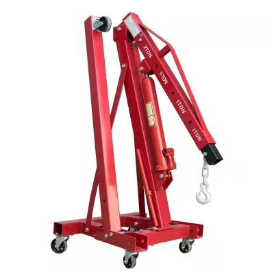 4400LBS Crane Lifter with 6 Casters and Telescopic Boom, Foldable 2 Ton Engine Hoist, Hydraulic Cherry Picker Engine Hoist Lift