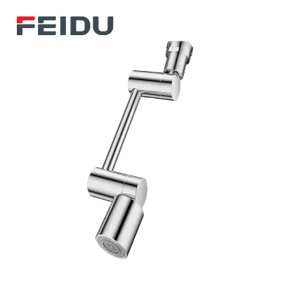 FEIDU Modern Brass Chrome 1080° Rotation Double Spray Faucet Aerator Extender