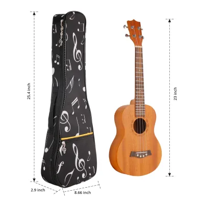 Ukulele Bag Thick Padding Waterproof Dual Adjustable Shoulder Strap Ukuleel Case Gig Bag with Back Hanger Loop