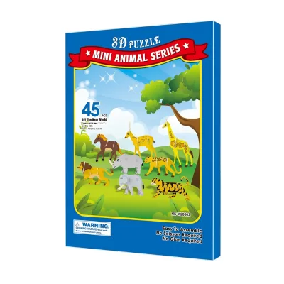 Early Educational DIY Puzzle Toy Game 3D Puzzle Animals Paper for Baby