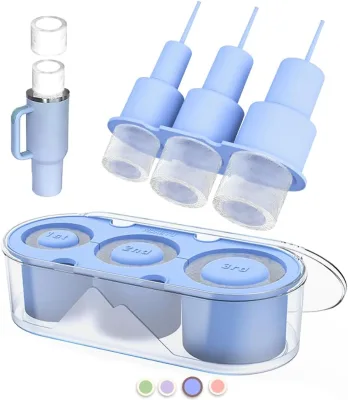 Easy Fill Release Without Touching Eco-Friendly Sphere Ice Silicone Cube Mold for Cup Tray Clear Lid Bin for Freezer