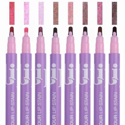 Personalized Vegan Lip Gloss Wholesale Shimmer Pigmented Waterproof Lip Liner Glossy Volumizing Lip Gloss and Lipliner Set