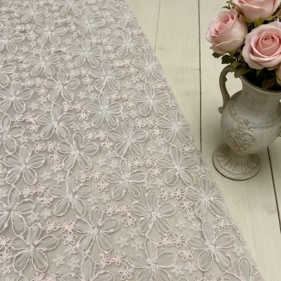 Luxury Guipure Lace Cord Fabric African Lace Fabric Wholesale Embroidery Bridal Lace Fabric