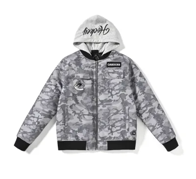 Modern Long Sleeve Embroidery Hooded Mens Varsity Jacket Casual Sports Autumn Winter Jacket