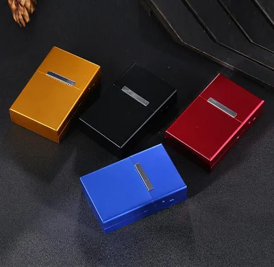 Customized Automatic Flipping Aluminum Waterproof Portable Large-capacity Magnetic Closure Cigarette Box Gift Packaging