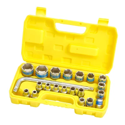 21-Piece Professional Hand OEM Auto Repair Kit Household Tool Set for Car Tire Installation Removal Maintenance Made Chrome