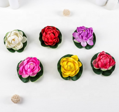EVA Floating Lotus Artificial Plastic Decoration Flower Water Lily Garden Pool Pond Fishpond Plant Flower