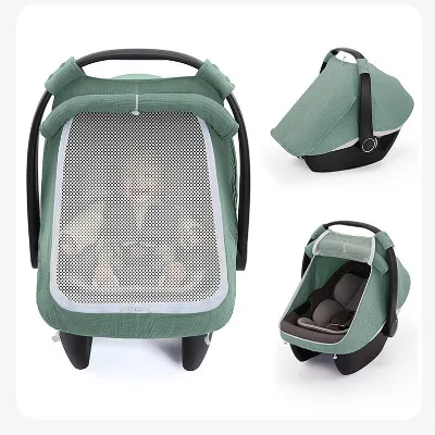 Baby Stroller Mosquito Net Full Cover Universal Children's Storage Dustproof Sunshade Enlarged Encryption Mesh 100% Cotton