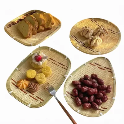 Natural Eco-Friendly Pure Handmade Bamboo Modern Square Size S Multifunction Storage Basket for Vegetable Cooling