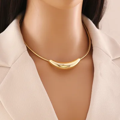 Exaggerated Personality Collar New Accessories Geometric Metal Stainless Steel Collar