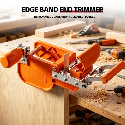 Hand Edge Band End Trimmer 180° Foldable Handle Tungsten Steel Blade Woodworking Tool for PVC ABS Edge Banding Strip Trimming
