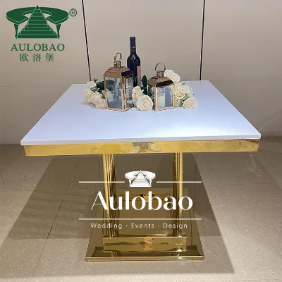 Party Gold Stainless Steel Birthday Cake Tables for Wedding and Event