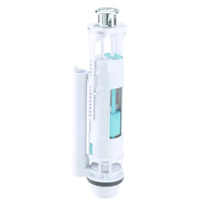 Fixed Overflow Pipe Customized Height Dual Flush Valve with Bracket Structure Push Button CE Certificate