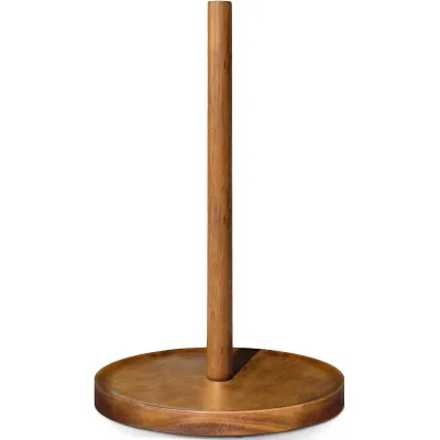 Paper Towel Holder Countertop Wooden Standing Roll Stand Rustic Farmhouse Cottagecore Decor Kitchen Bathroom Essential Single