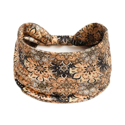 Wholesale Boho Print Women Turban Headwrap Yoga Twist Knotted Large Wide African Headband for Women