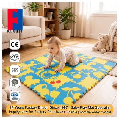 Fairness Factory Wholesale Minimalist Nordic Style EVA Foam Non-toxic Reversible Room Home Decor Baby Play Puzzle Mat