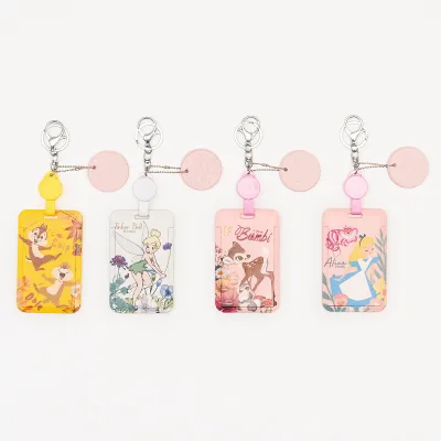 Fashion Kawaii Cute Cartoon Retractable Sliding Design PU Material Japan Style Badge Employee ID Card Holder Customized Color