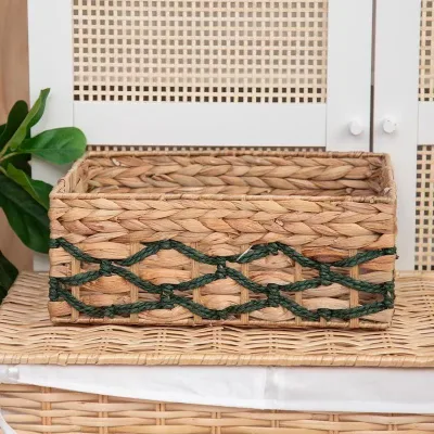 Water Hyacinth Paper Rope Assembly Receiving Basket Tabletop Storage Basket Children's Toy Snack Storage Basket Storage Basket