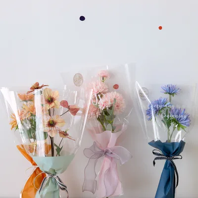 Hot Sale Cheap Waterproof Flower Plastic Paper Flower Sleeve for Bouquet Flowers