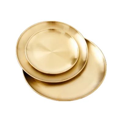 Goldodm 999.9 24K Real Gold Bars 24K Pure Gold Plated Hotel Flatware Trays Luxury Promotional Metal Tableware for Weddings