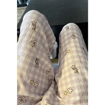Lovely butterfly Print Pajama Pants for Ladies in Summer Comfortable Loose Slacks to Wear at Home Comfortable Cheap Pajama Pants