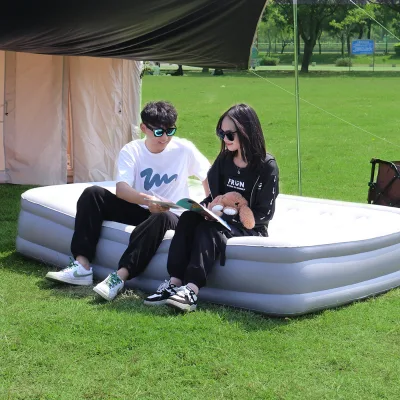 Bestway 69050 Lit Gonflable Indoor Double Plus Size Cloth Inflatable Bed Built in Pump Air Mattress