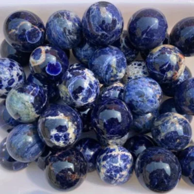Wholesale Factory Price Carved Crystal Ball Blue Sodalite Sphere Blue Color for Decoration Gifts Collection